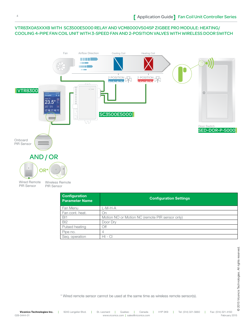 And / or, Vtr8300, Fan coil unit controller series application guide | Sed-dor-p-5000 | Viconics VT8300 Low Voltage Application Guide User Manual | Page 4 / 64