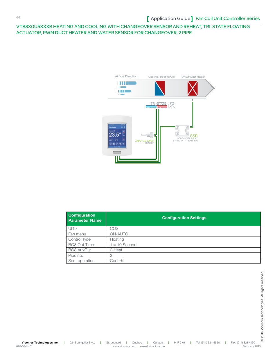Fan coil unit controller series application guide | Viconics VT8300 Low Voltage Application Guide User Manual | Page 44 / 64