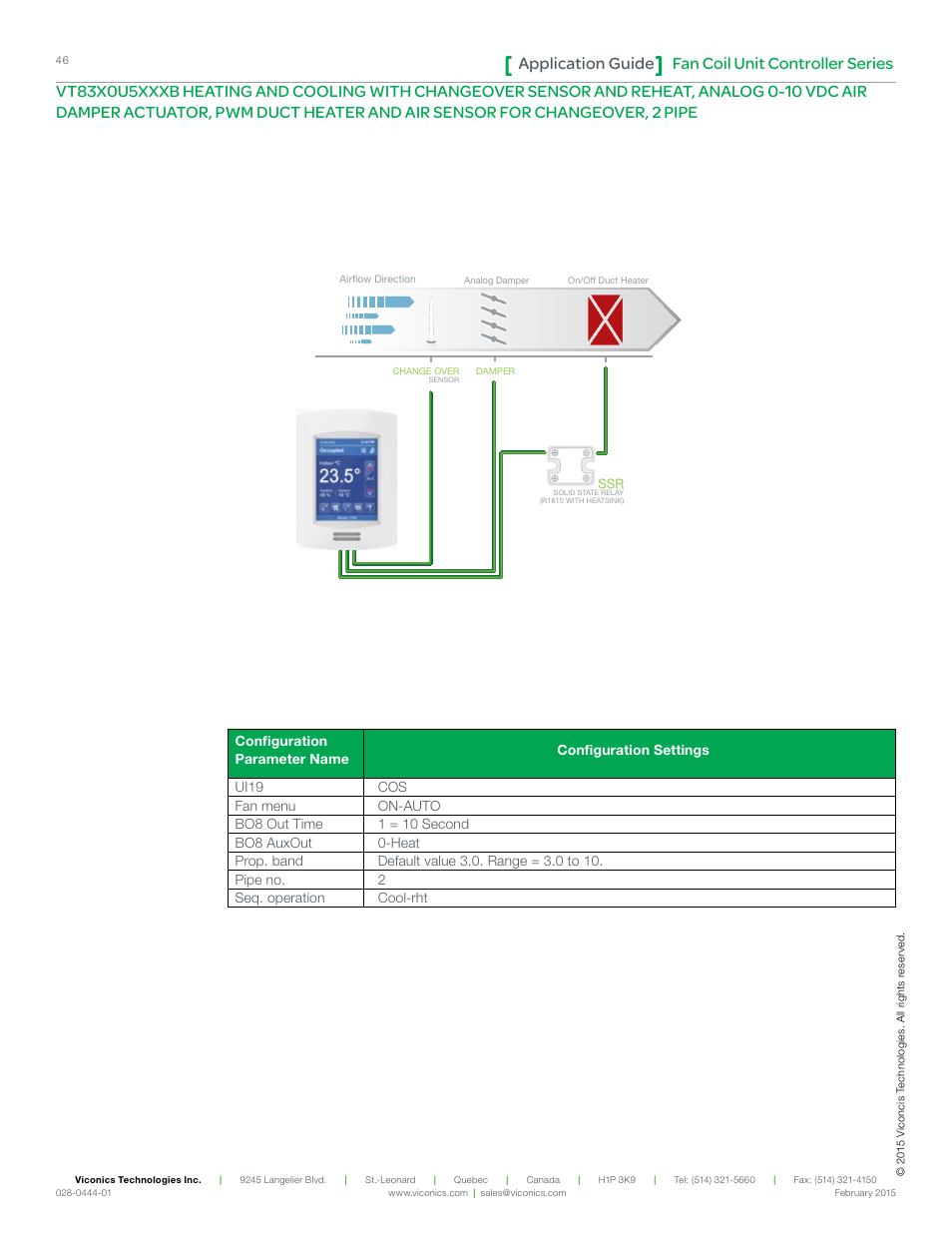 Fan coil unit controller series application guide | Viconics VT8300 Low Voltage Application Guide User Manual | Page 46 / 64