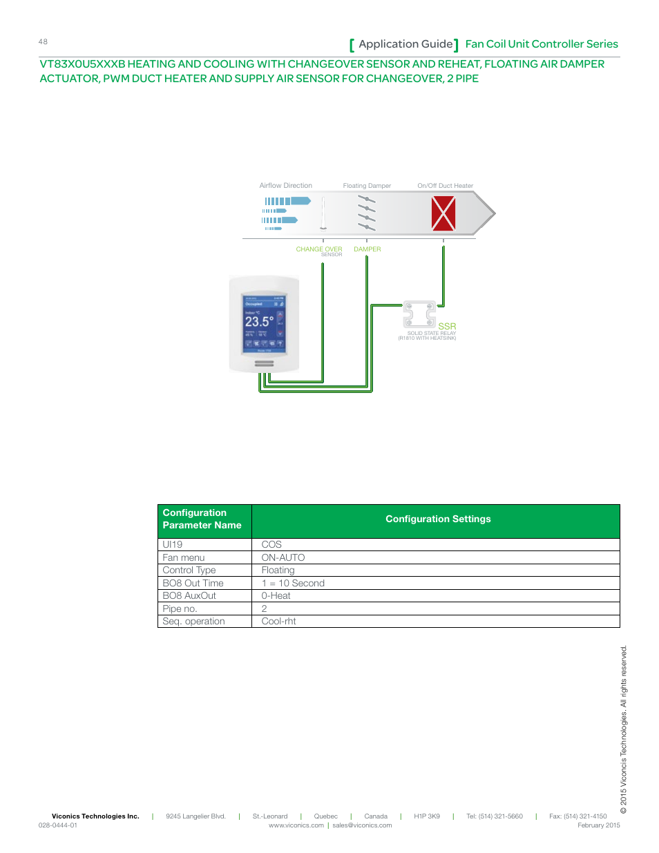 Fan coil unit controller series application guide | Viconics VT8300 Low Voltage Application Guide User Manual | Page 48 / 64