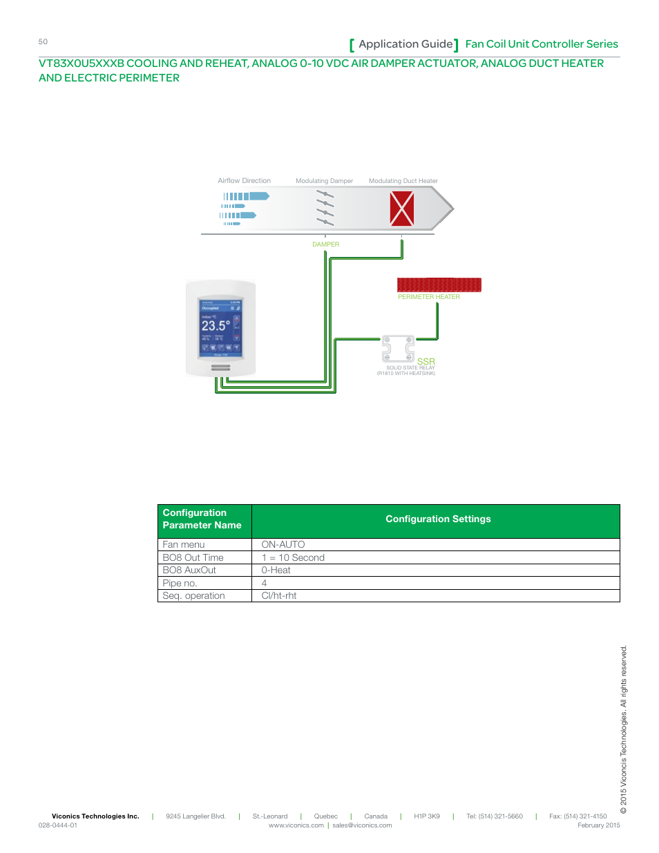 Fan coil unit controller series application guide | Viconics VT8300 Low Voltage Application Guide User Manual | Page 50 / 64