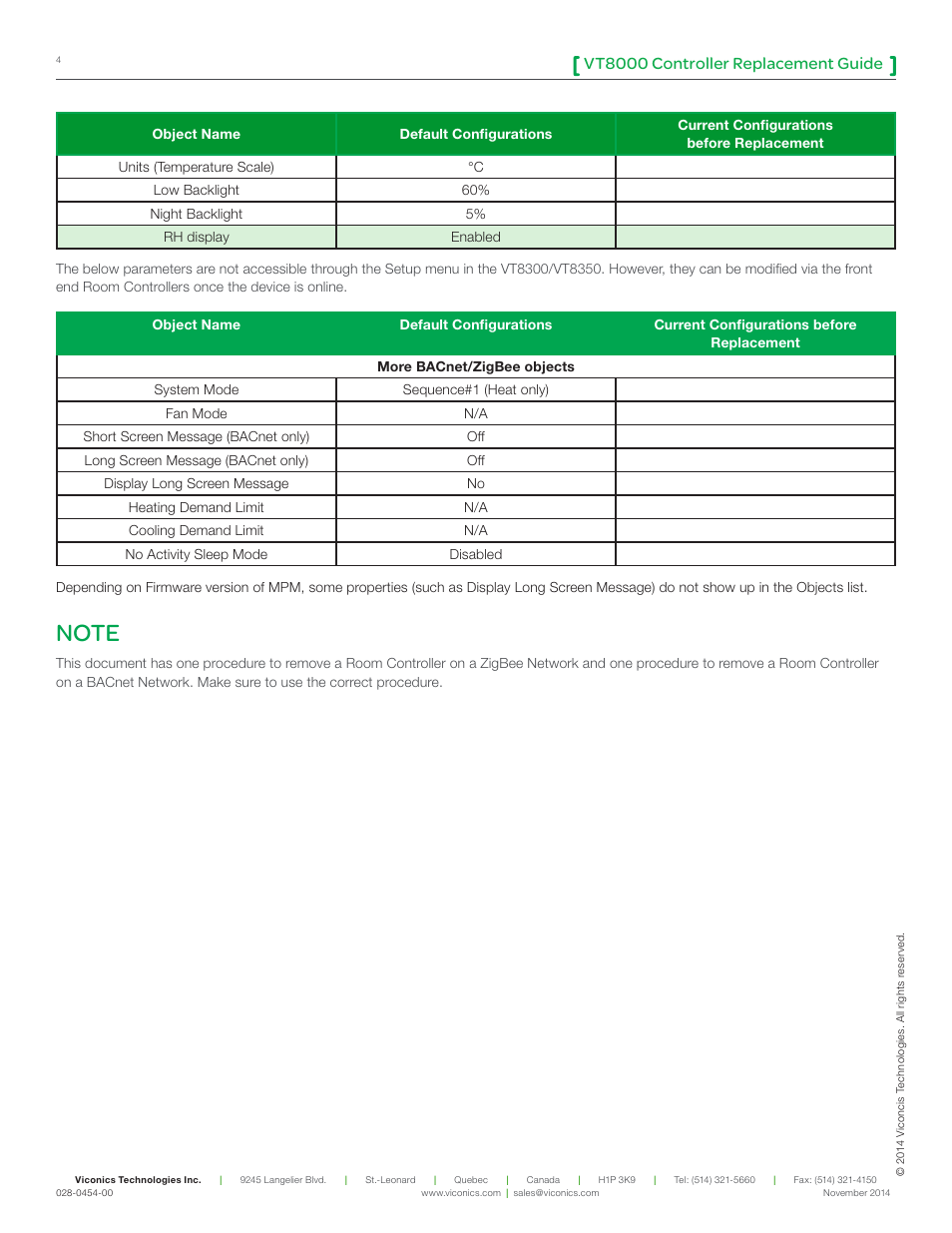 Vt8000 controller replacement guide | Viconics VT8000 Series Device Replacement Guide User Manual | Page 4 / 7