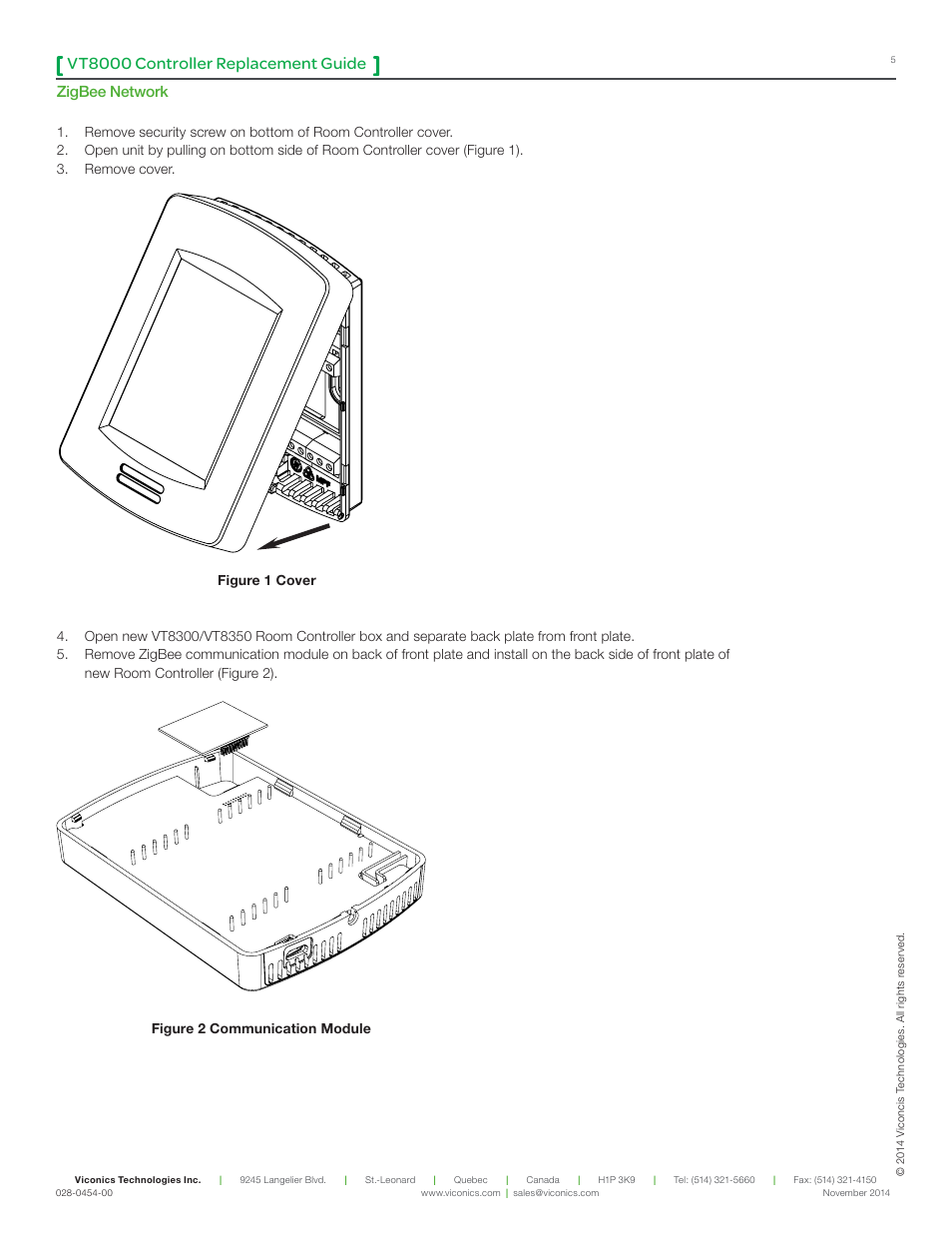 Vt8000 controller replacement guide, Zigbee network | Viconics VT8000 Series Device Replacement Guide User Manual | Page 5 / 7