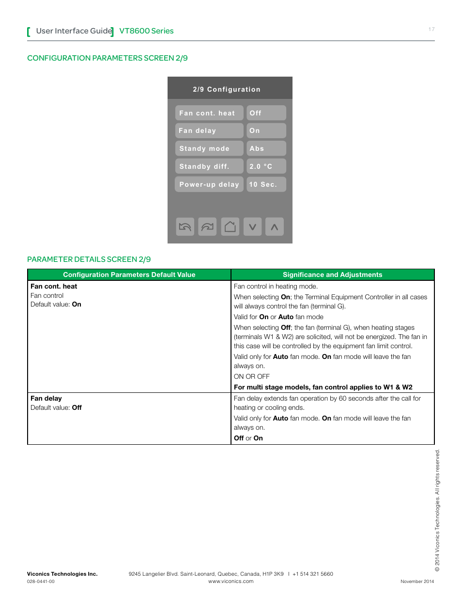 Vt8600 series, User interface guide | Viconics VT8600 User Interface Guide User Manual | Page 17 / 47