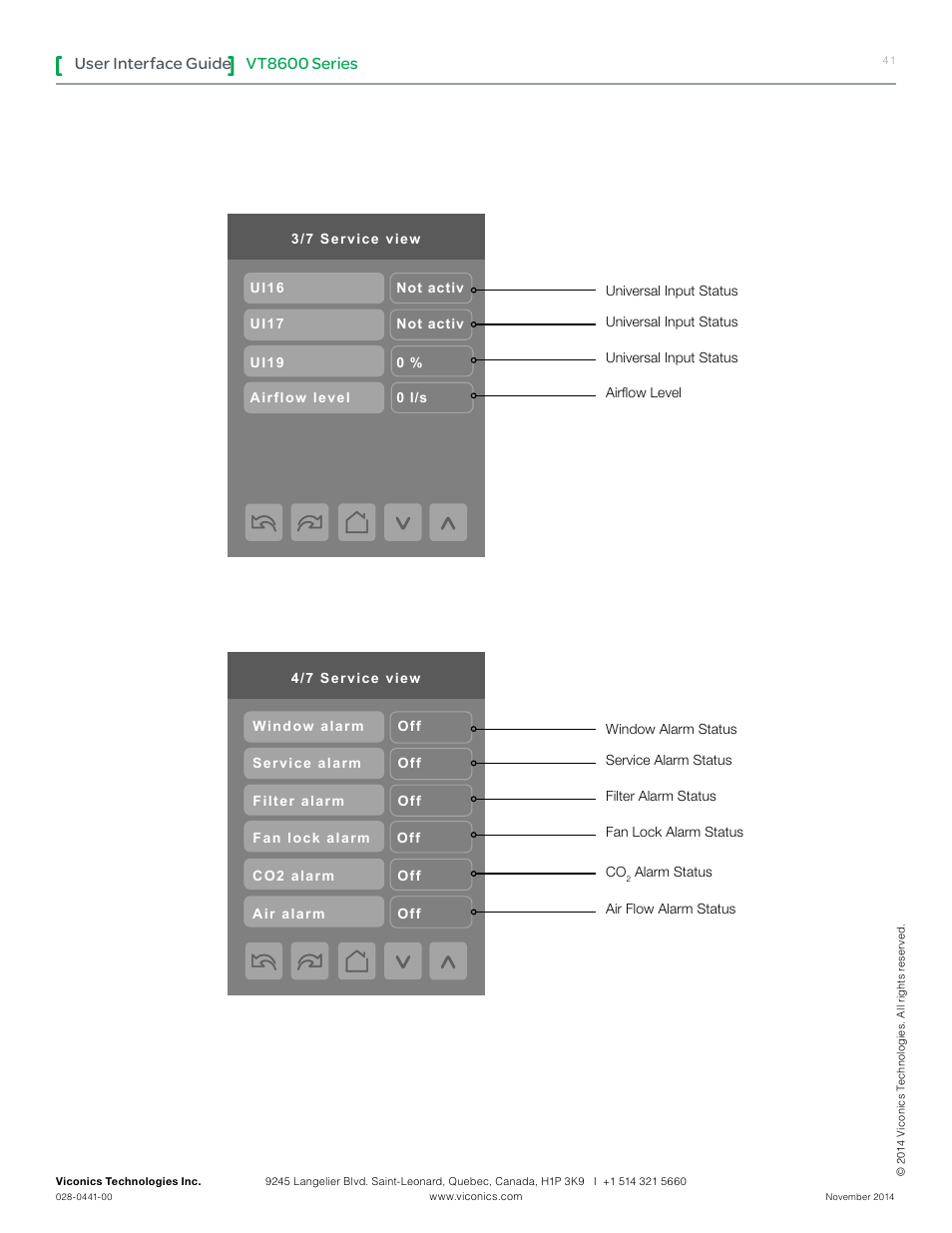 Vt8600 series, User interface guide | Viconics VT8600 User Interface Guide User Manual | Page 41 / 47
