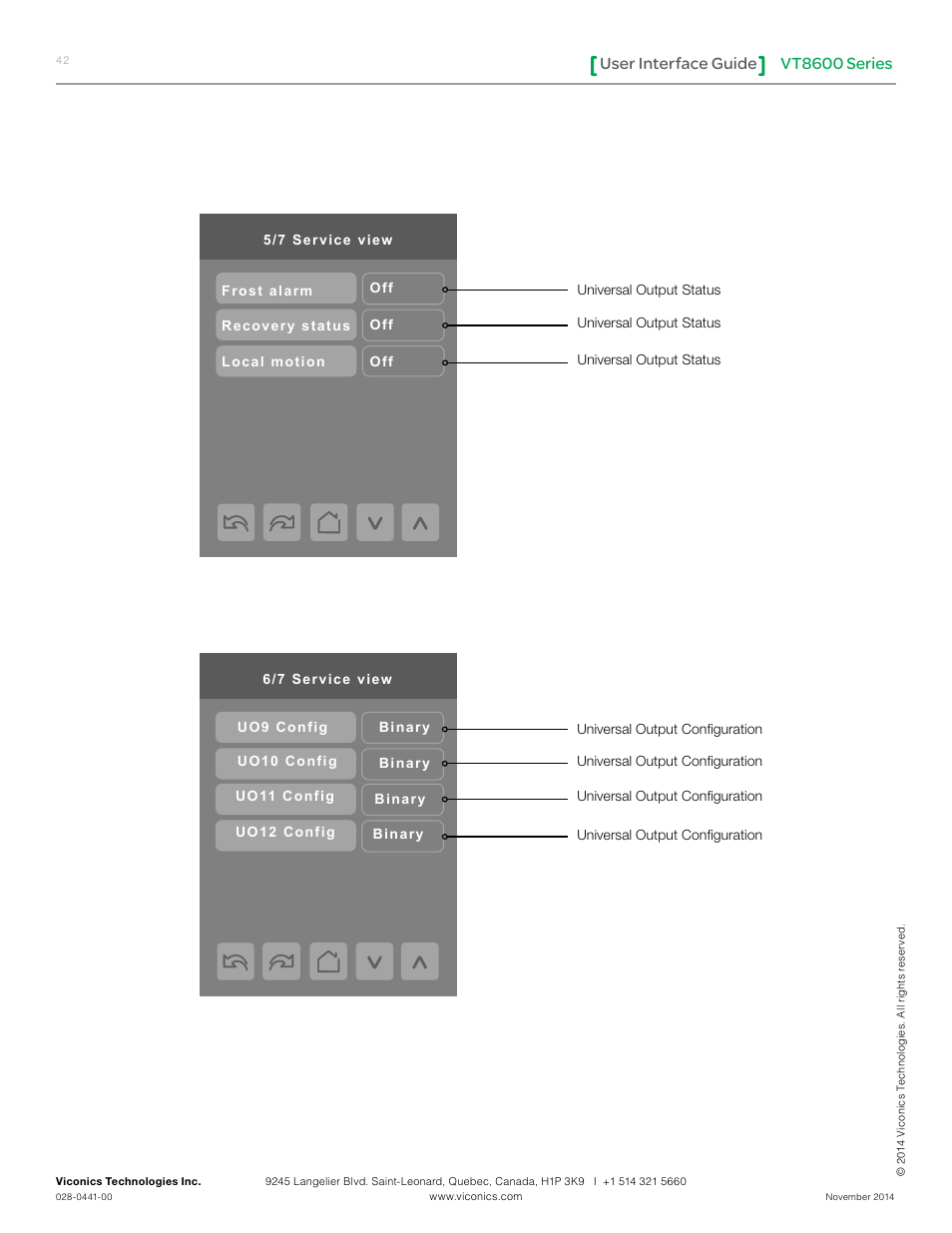 Vt8600 series user interface guide | Viconics VT8600 User Interface Guide User Manual | Page 42 / 47