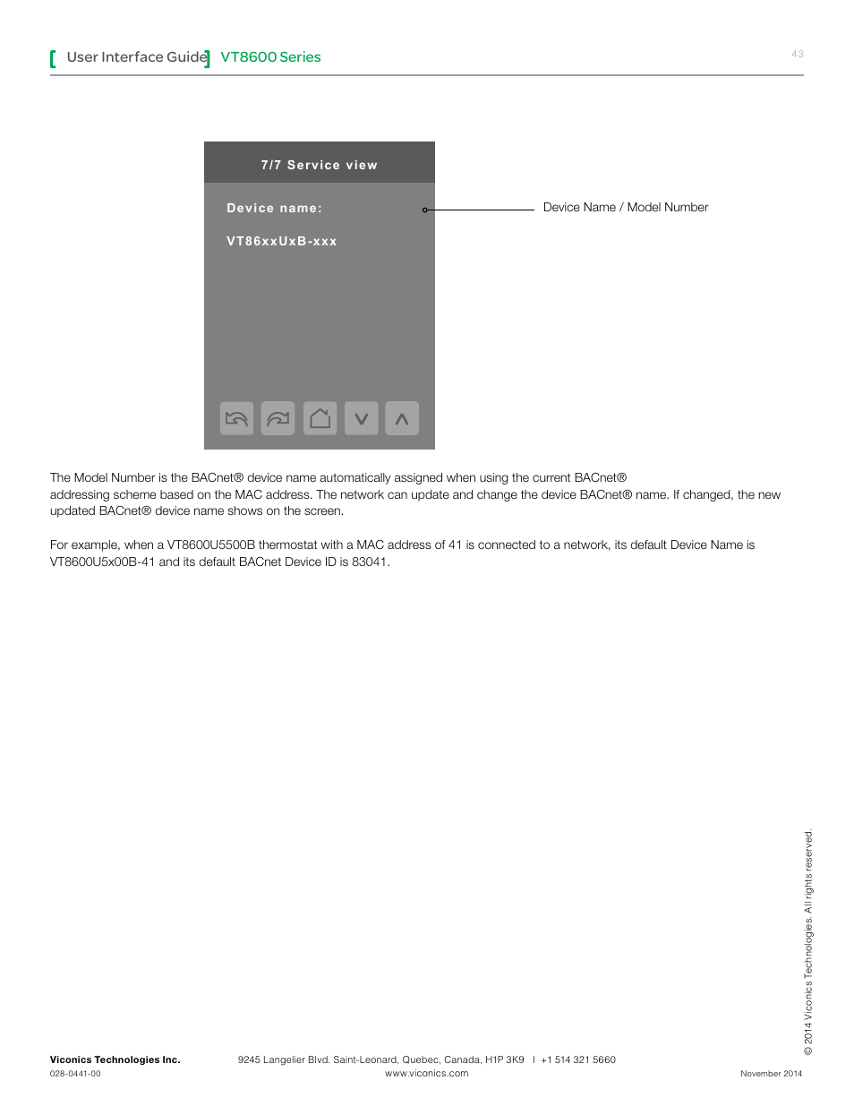 Vt8600 series, User interface guide | Viconics VT8600 User Interface Guide User Manual | Page 43 / 47