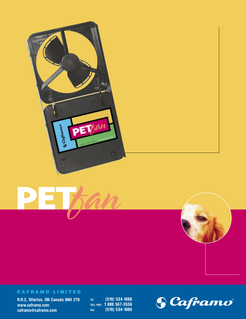 Caframo PET fan User Manual | 2 pages