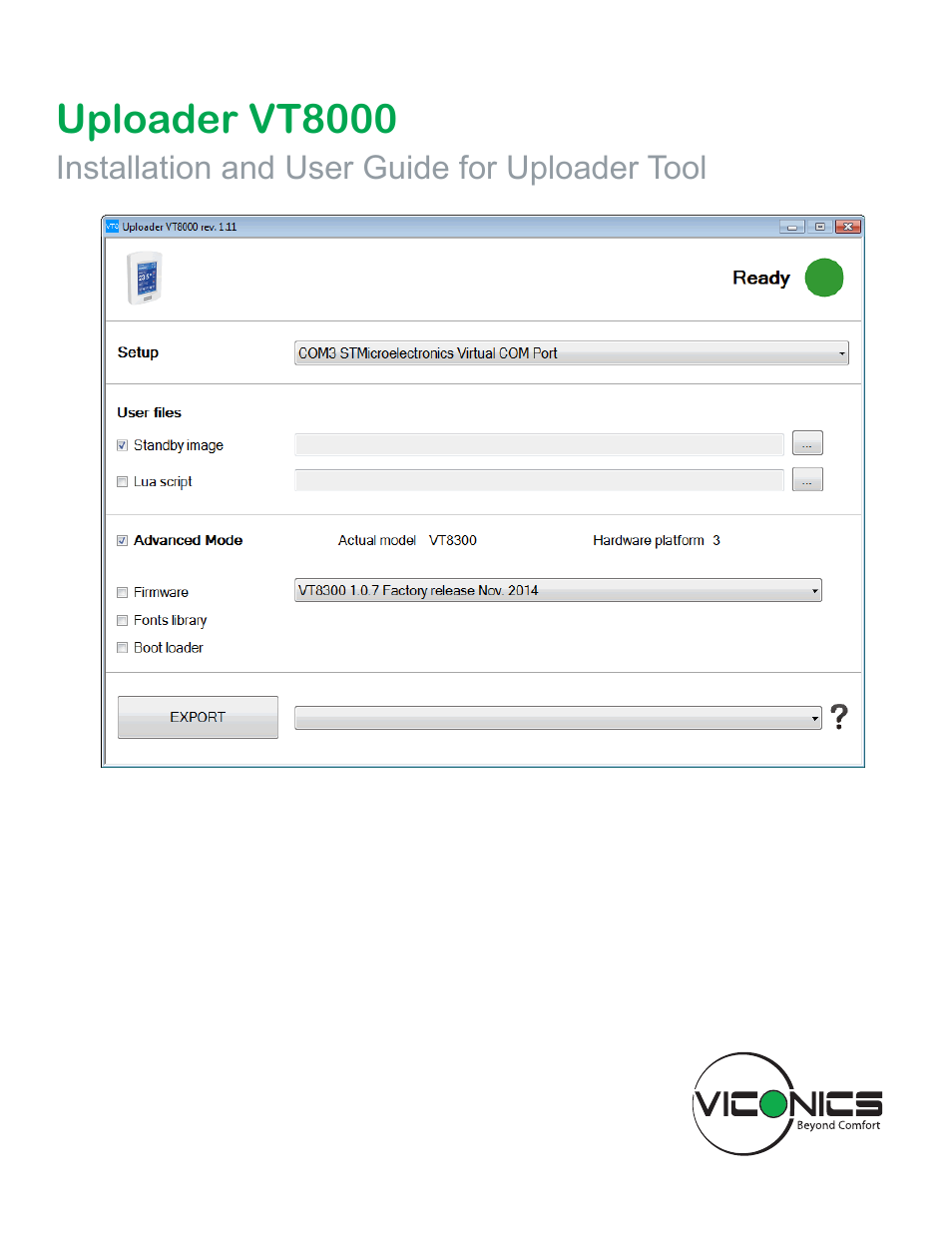 Viconics VT8000 Series Uploader Tool User Manual | 5 pages