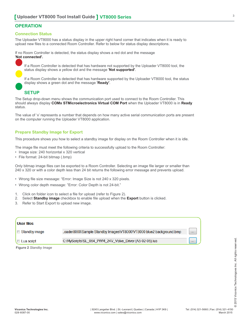 Operation, Setup | Viconics VT8000 Series Uploader Tool User Manual | Page 3 / 5