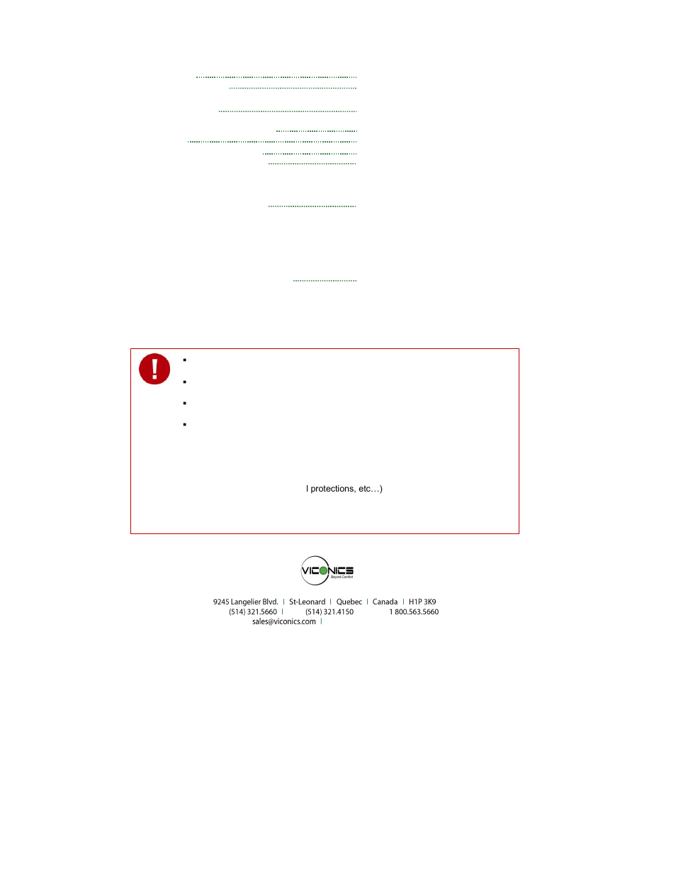 Specifications | Viconics VT7682S Application Guide User Manual | Page 17 / 17