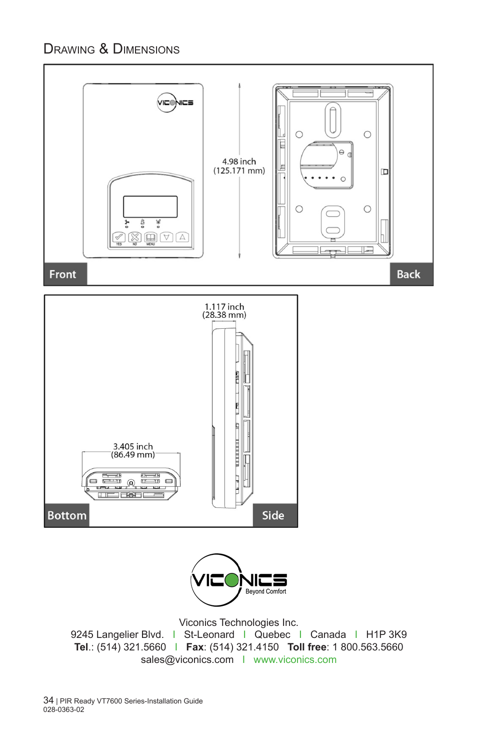 Viconics VT7606E Installation Manual User Manual | Page 34 / 34