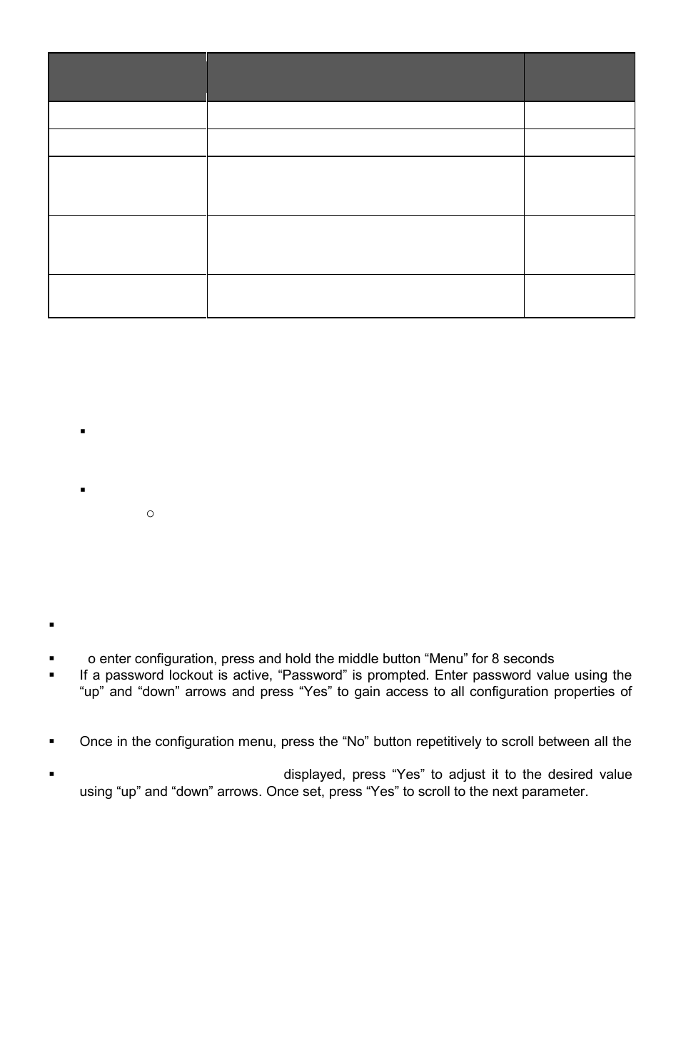 Installer configuration parameter menu, Nstaller, Onfiguration | Arameter, Available fan button menu sequences | Viconics VT7300F-2572 Installation Manual User Manual | Page 15 / 26