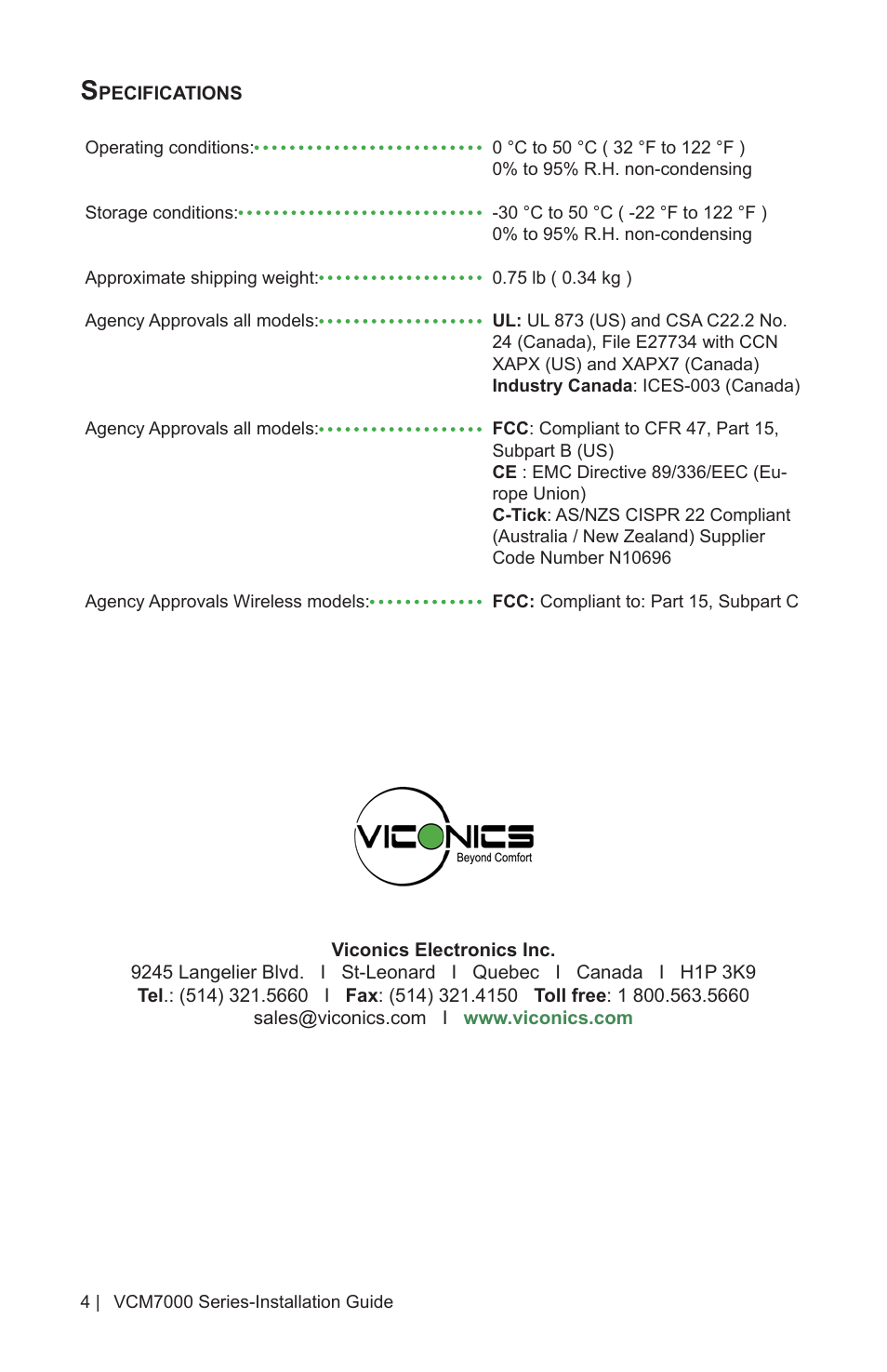 Viconics VCM7000 Installation Guide User Manual | Page 4 / 4