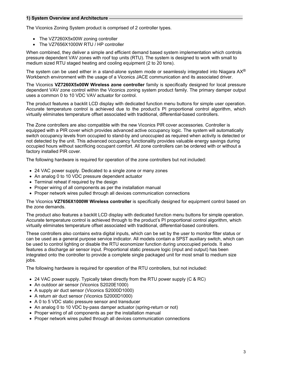Viconics VWZS Application Guide User Manual | Page 3 / 40