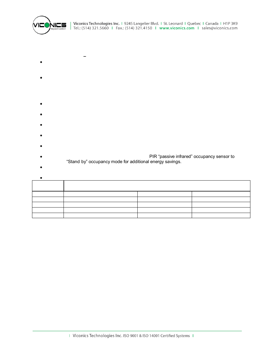 Viconics VWZS Engineering Guide Specifications User Manual | Page 6 / 10
