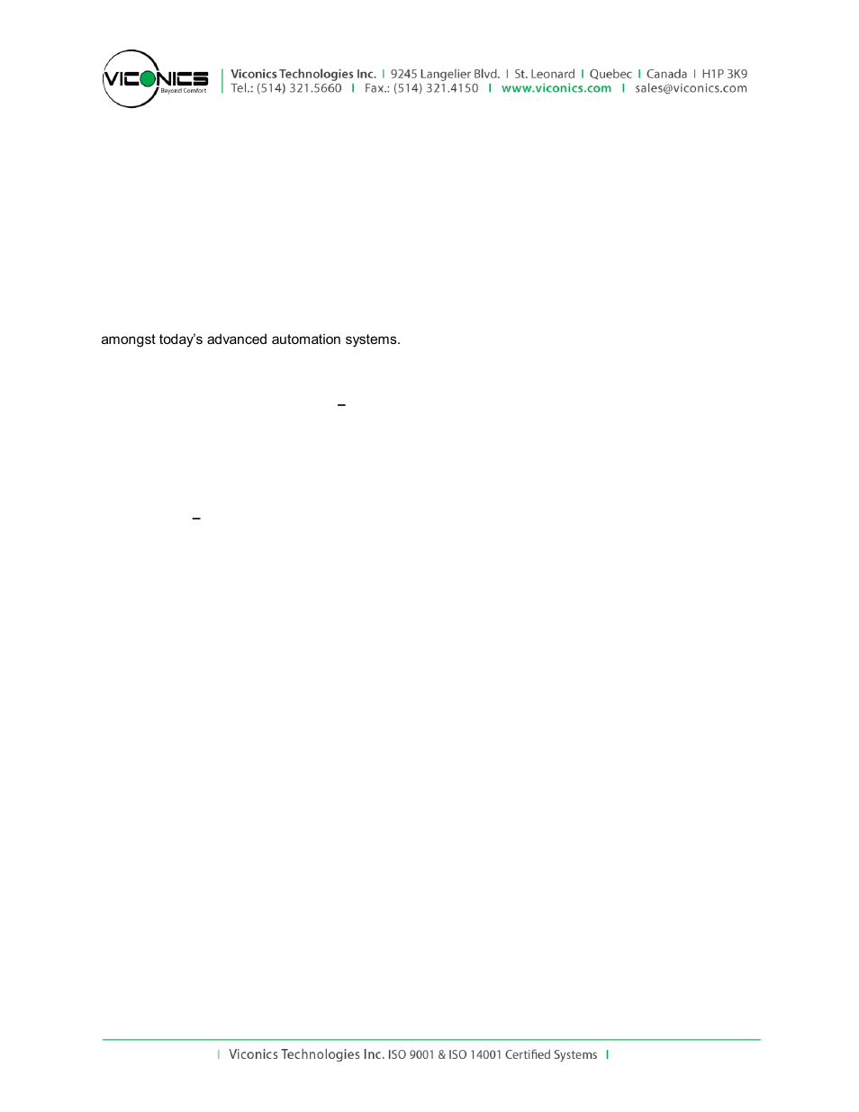 Viconics VBZS Engineering Guide Specifications User Manual | Page 3 / 12