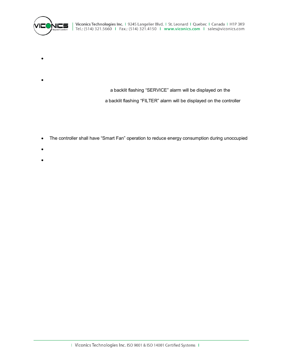 Viconics VBZS Engineering Guide Specifications User Manual | Page 6 / 12