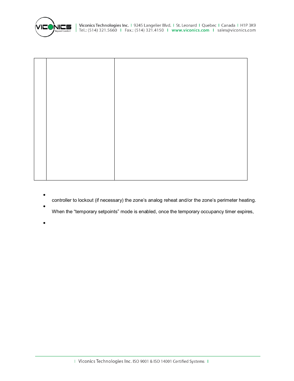 Viconics VBZS Engineering Guide Specifications User Manual | Page 9 / 12