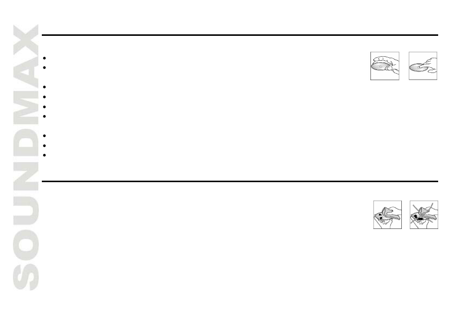 Handli ng compact discs, Cleaning and maintenance | SoundMax SM-CDM1038 User Manual | Page 22 / 53
