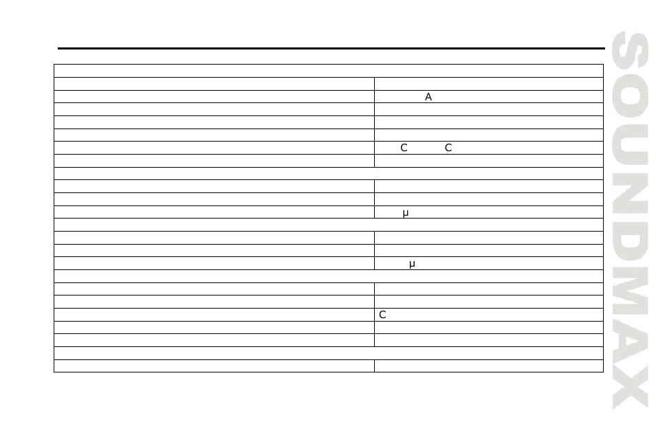 Spec ification | SoundMax SM-CDM1038 User Manual | Page 25 / 53