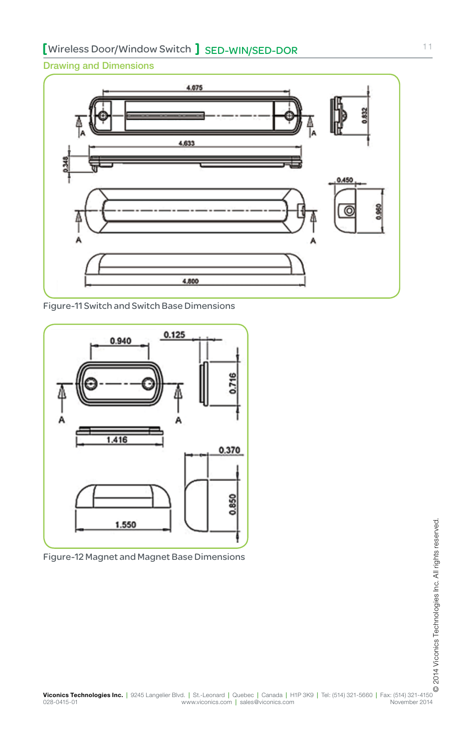 Sed-win/sed-dor wireless door/window switch | Viconics SED-DOR (ZigBee Pro) Installation Guide User Manual | Page 11 / 12