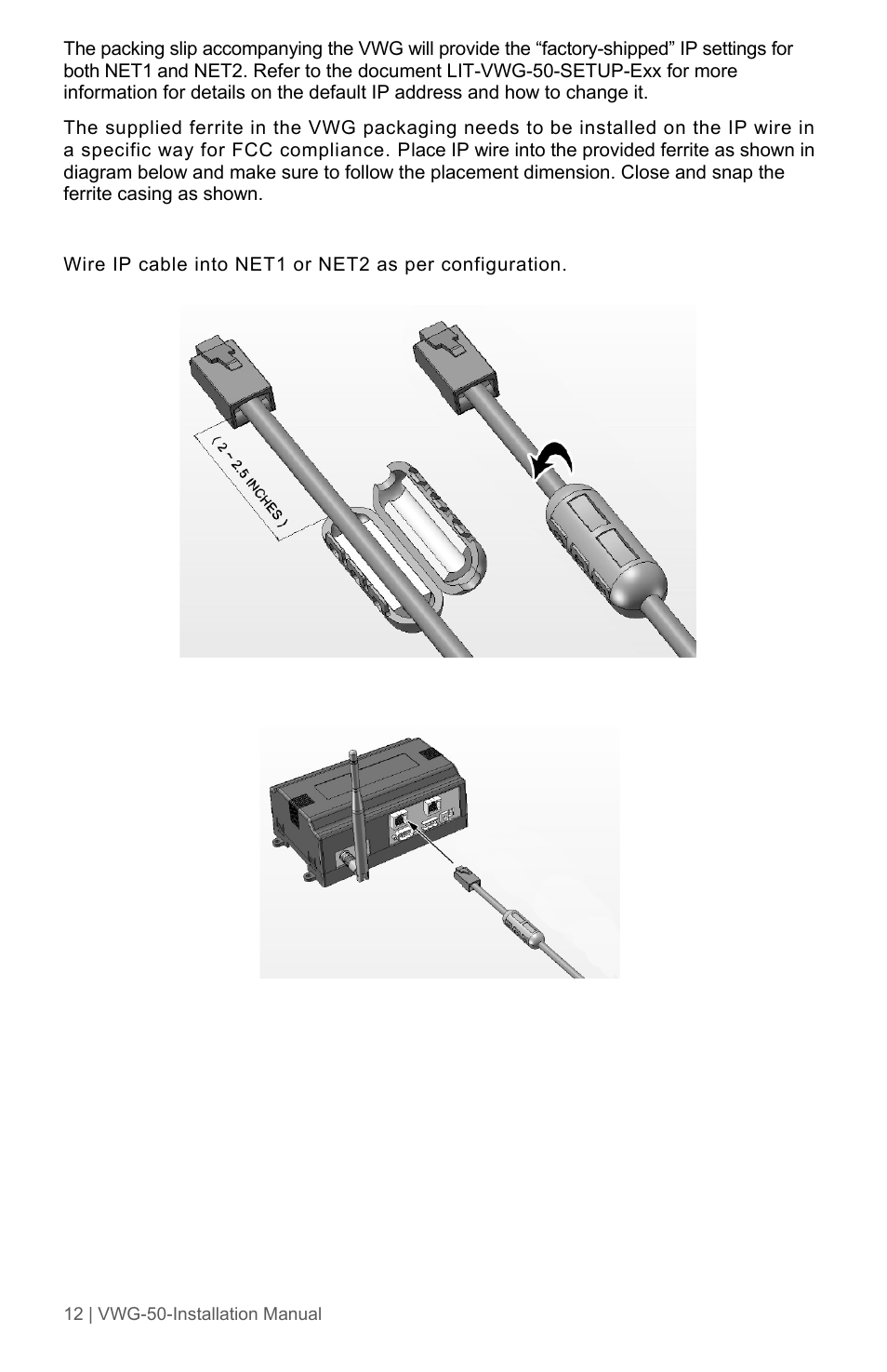 Viconics VWG-50 (Classic ZigBee) Installation Guide User Manual | Page 12 / 20