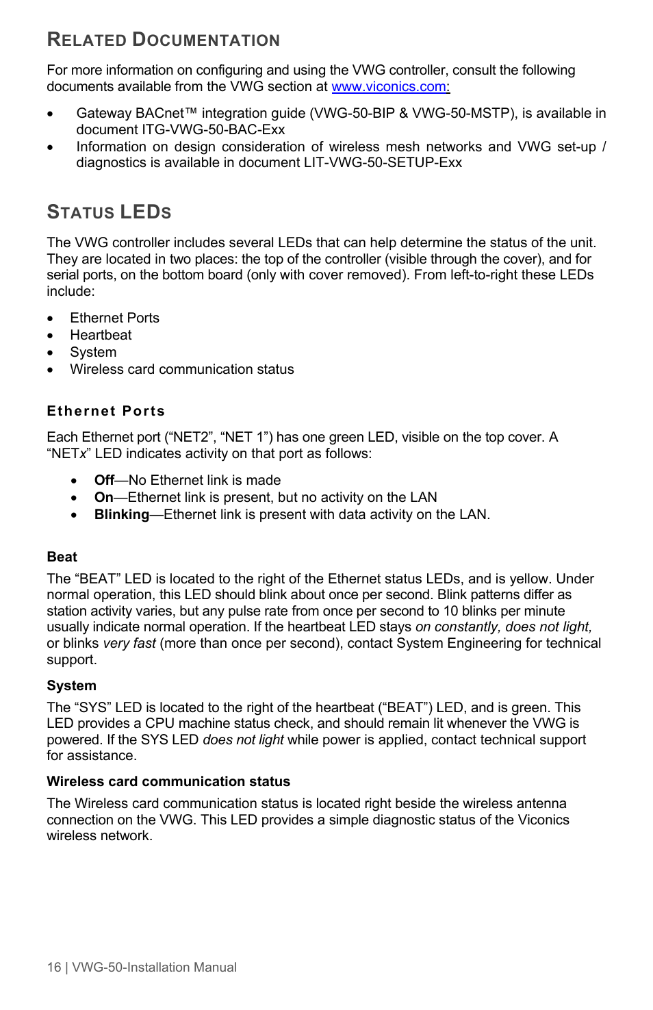Viconics VWG-50 (Classic ZigBee) Installation Guide User Manual | Page 16 / 20