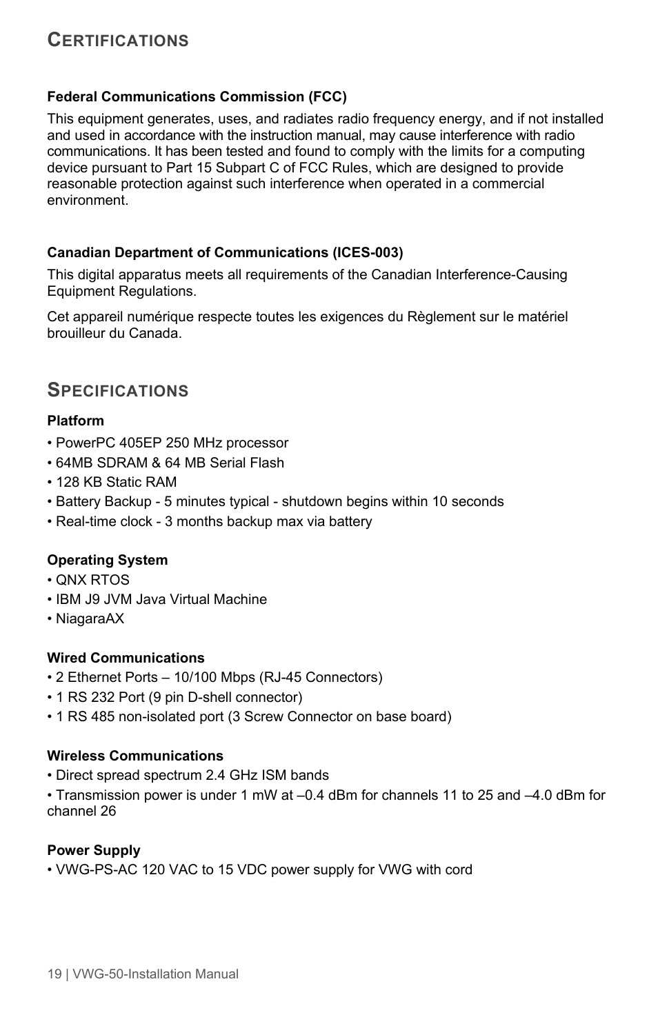 Viconics VWG-50 (Classic ZigBee) Installation Guide User Manual | Page 19 / 20