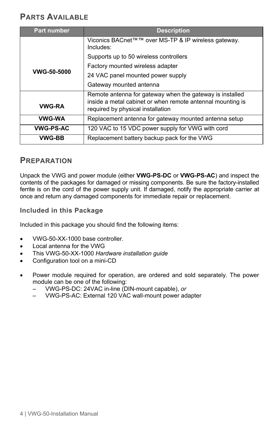 Viconics VWG-50 (Classic ZigBee) Installation Guide User Manual | Page 4 / 20