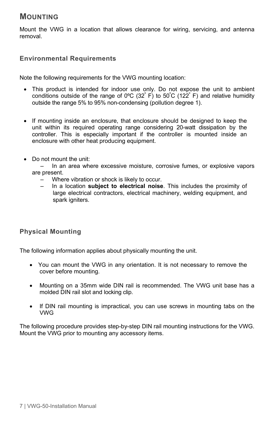 Viconics VWG-50 (Classic ZigBee) Installation Guide User Manual | Page 7 / 20