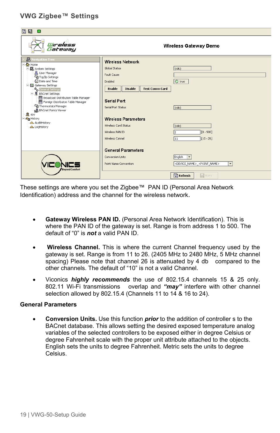 Viconics VWG-50 (Classic ZigBee) Design Consideration and Setup Guide User Manual | Page 19 / 33