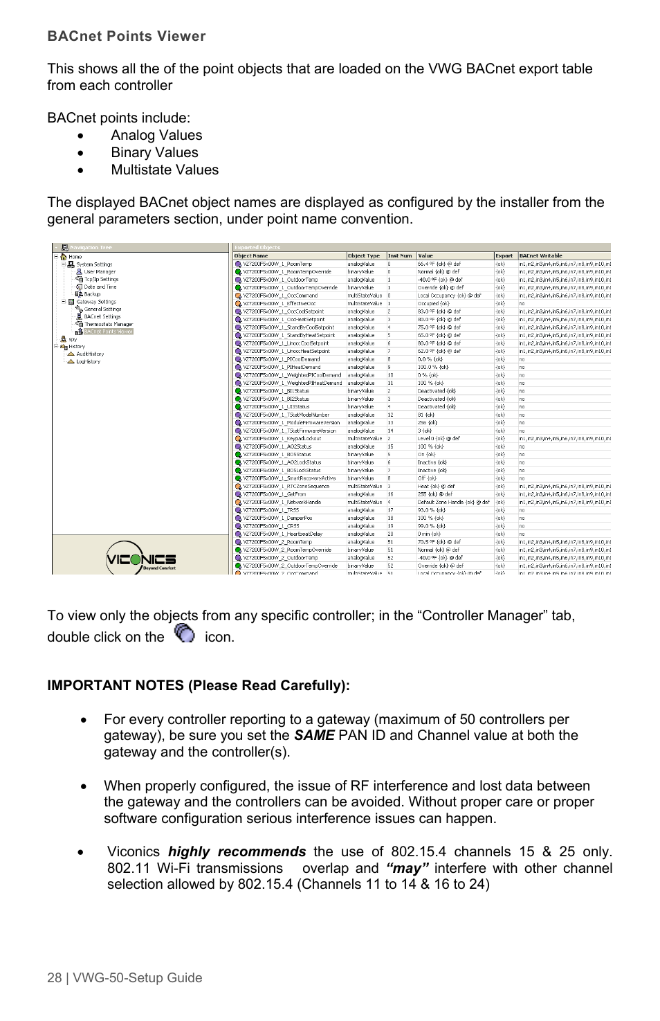 Viconics VWG-50 (Classic ZigBee) Design Consideration and Setup Guide User Manual | Page 28 / 33