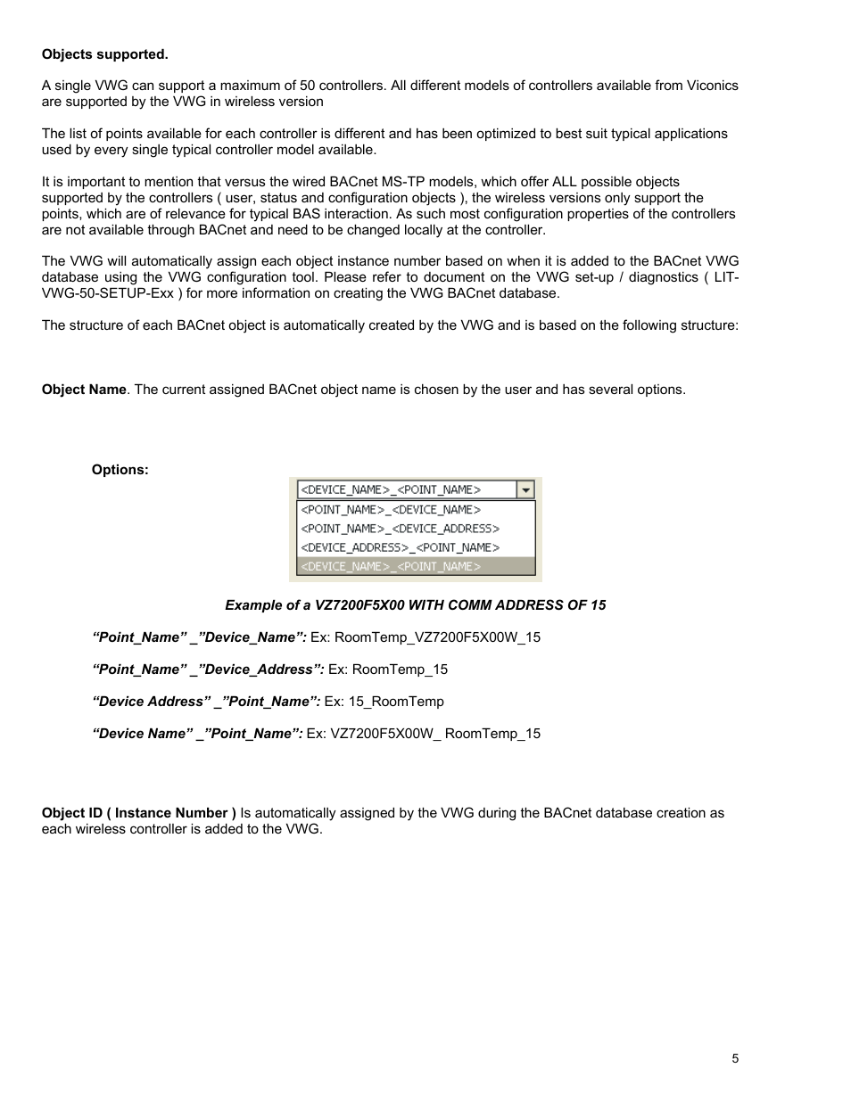 Viconics VWG-50 (Classic ZigBee) BACnet Integration Manual User Manual | Page 5 / 30