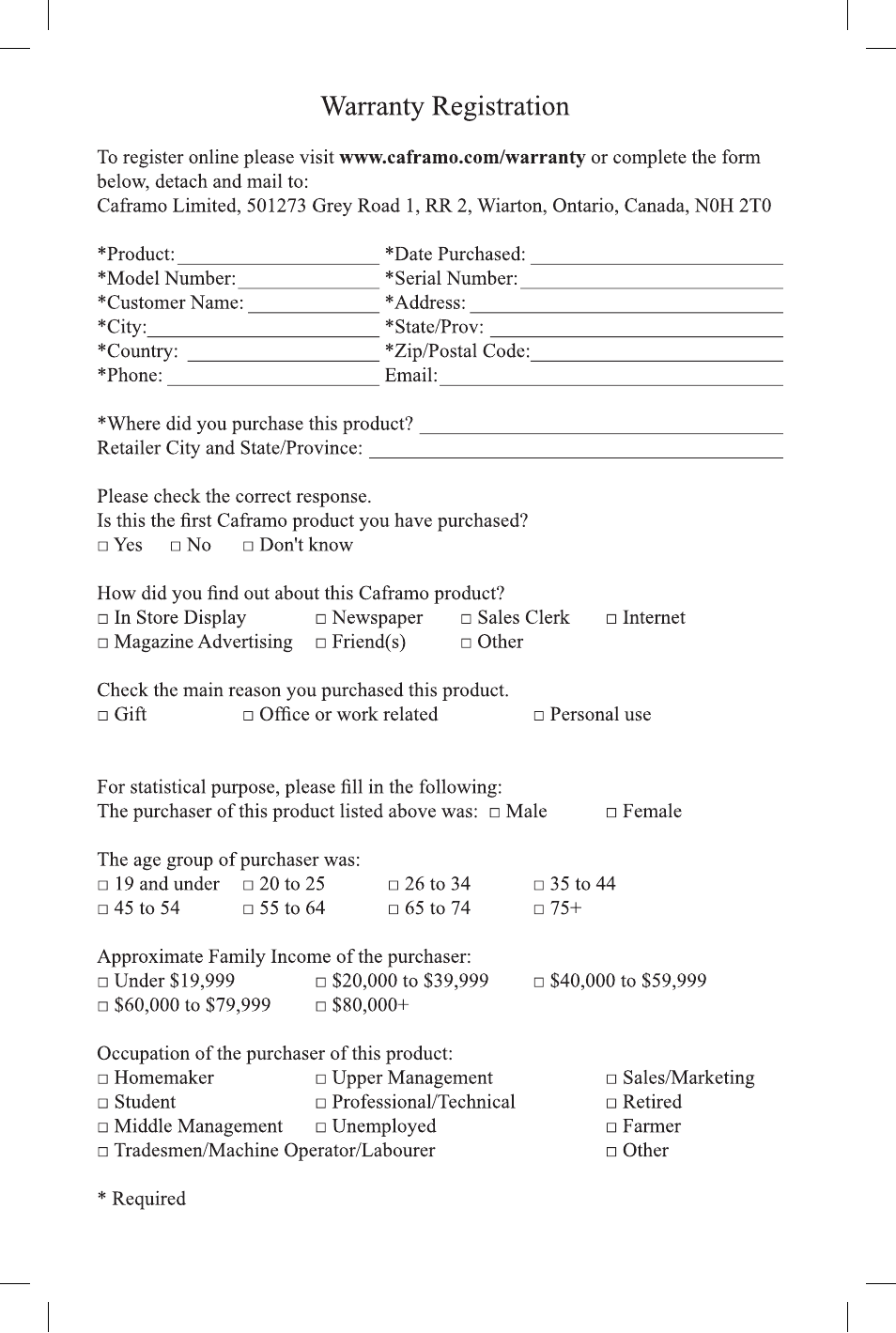 Caframo 7802CA-GBX User Manual | Page 10 / 12
