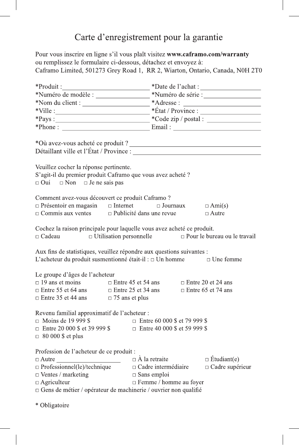 Caframo 7802CA-GBX User Manual | Page 11 / 12