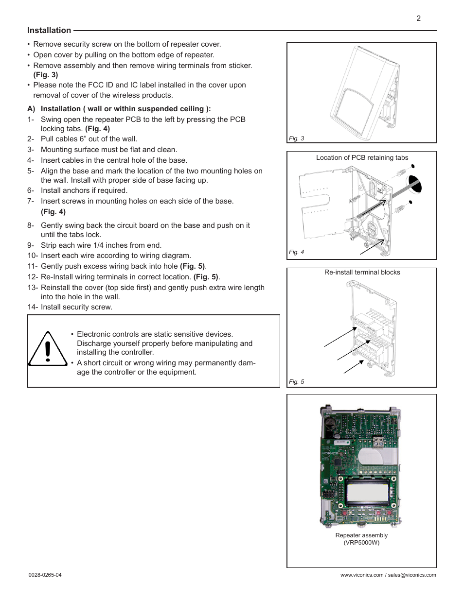 Viconics VRP5000 (Classic ZigBee) Installation Manual User Manual | Page 2 / 7