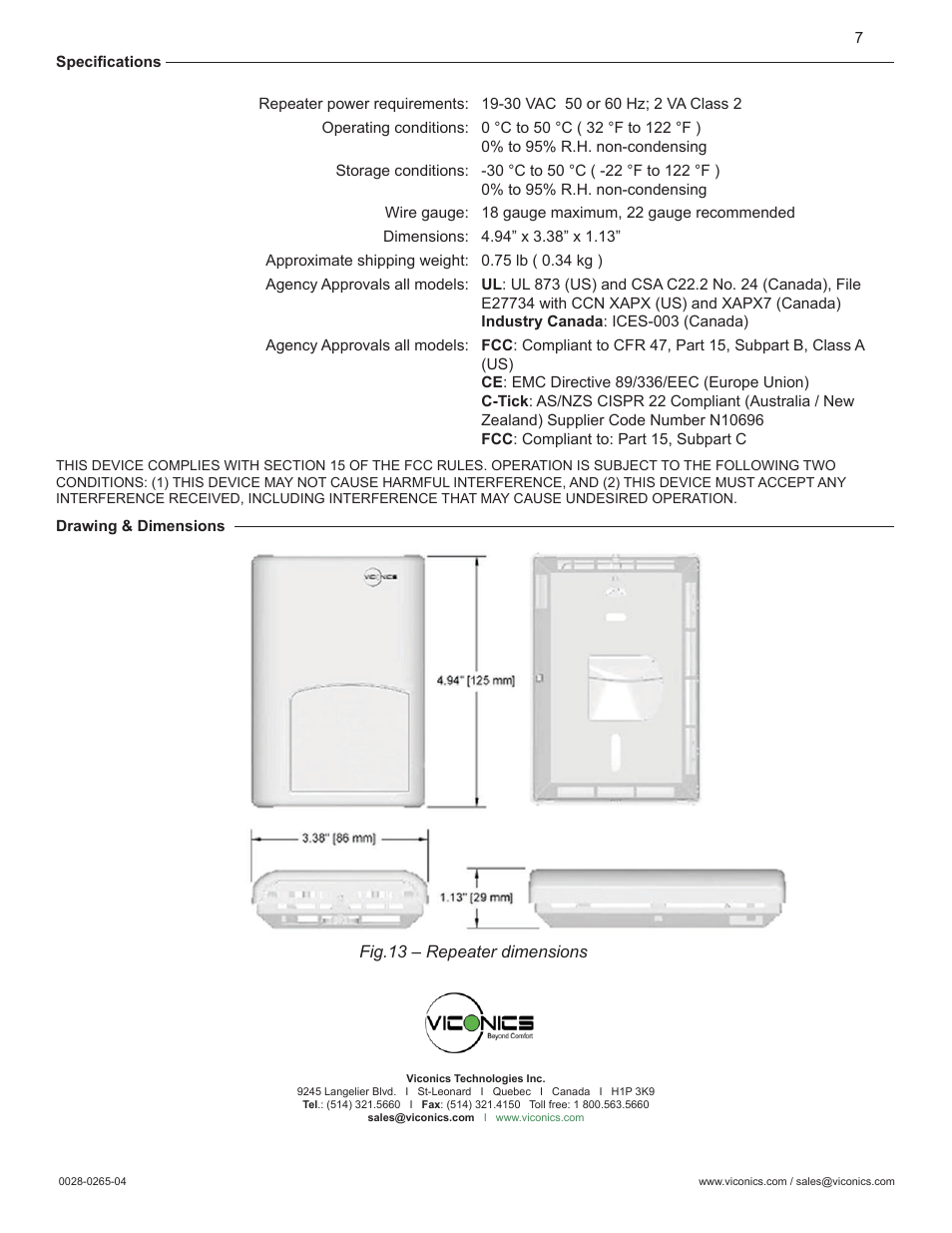 Viconics VRP5000 (Classic ZigBee) Installation Manual User Manual | Page 7 / 7