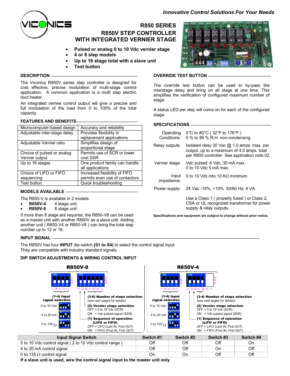 Viconics R850 Installation Guide User Manual | 6 pages