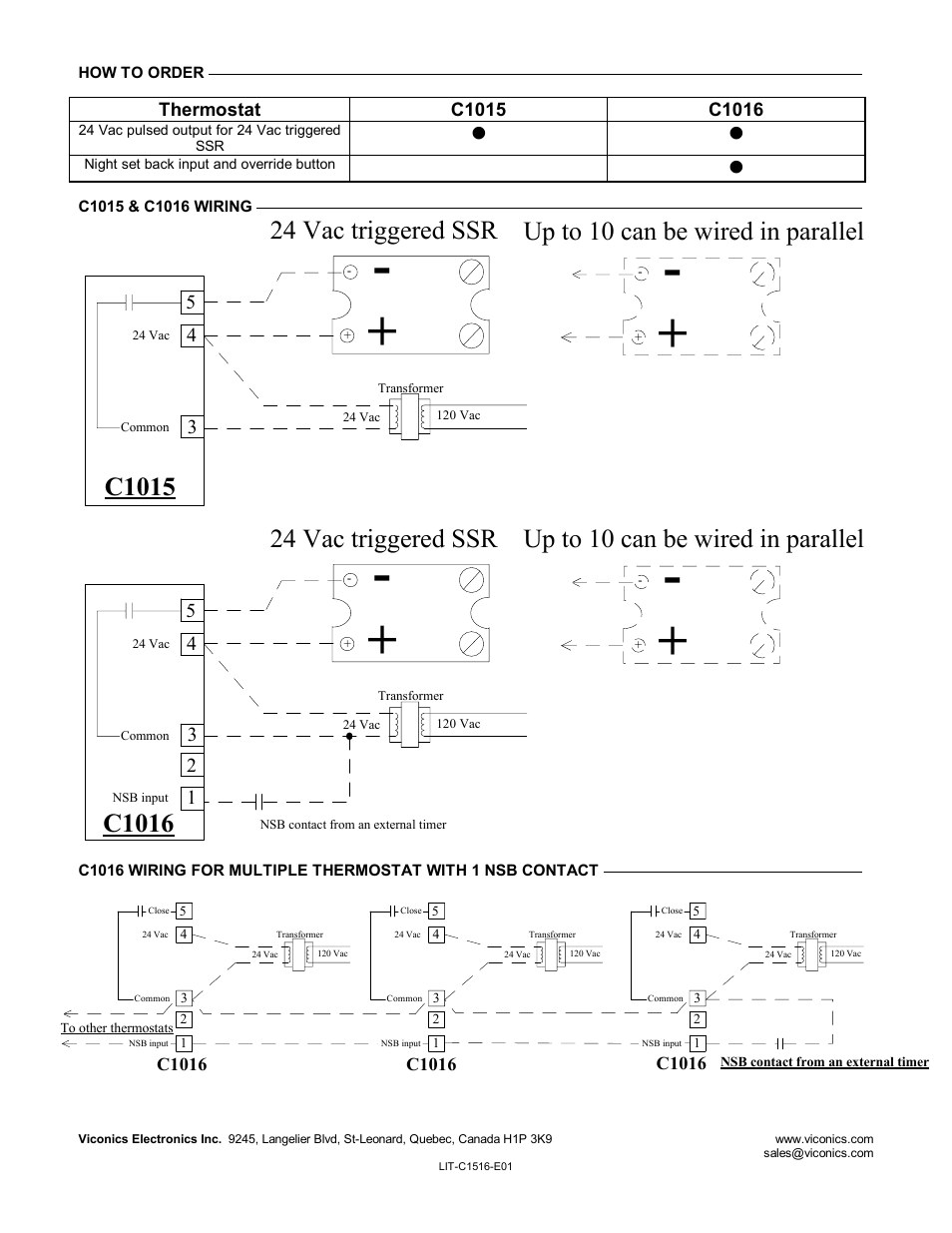 C1016, C1015 | Viconics C1016 User Manual | Page 2 / 2