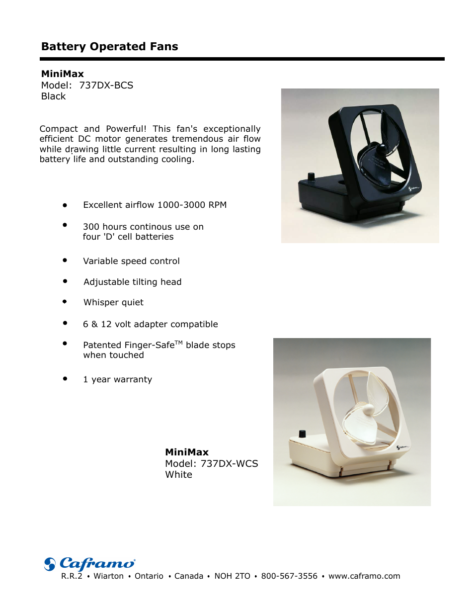 Caframo 737DX-BCS User Manual | 1 page