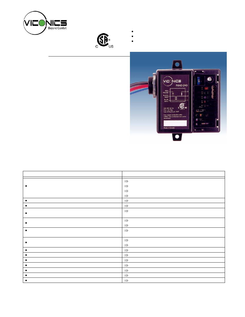 Viconics R842 User Manual | 6 pages