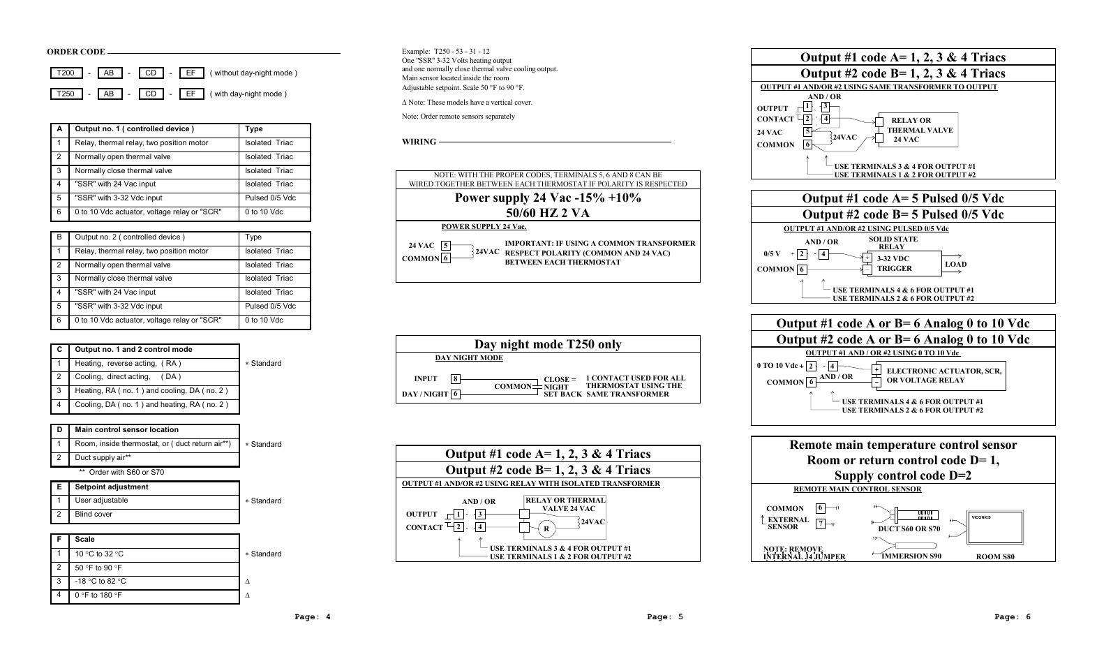Day night mode t250 only | Viconics T250 User Manual | Page 2 / 2