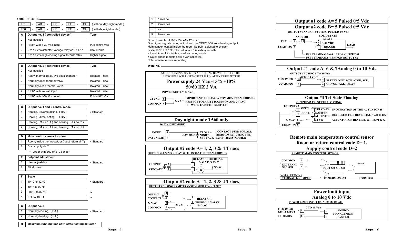 Day night mode t560 only, Power limit input analog 0 to 10 vdc, Output #3 tri-state floating | Viconics T560 User Manual | Page 2 / 2