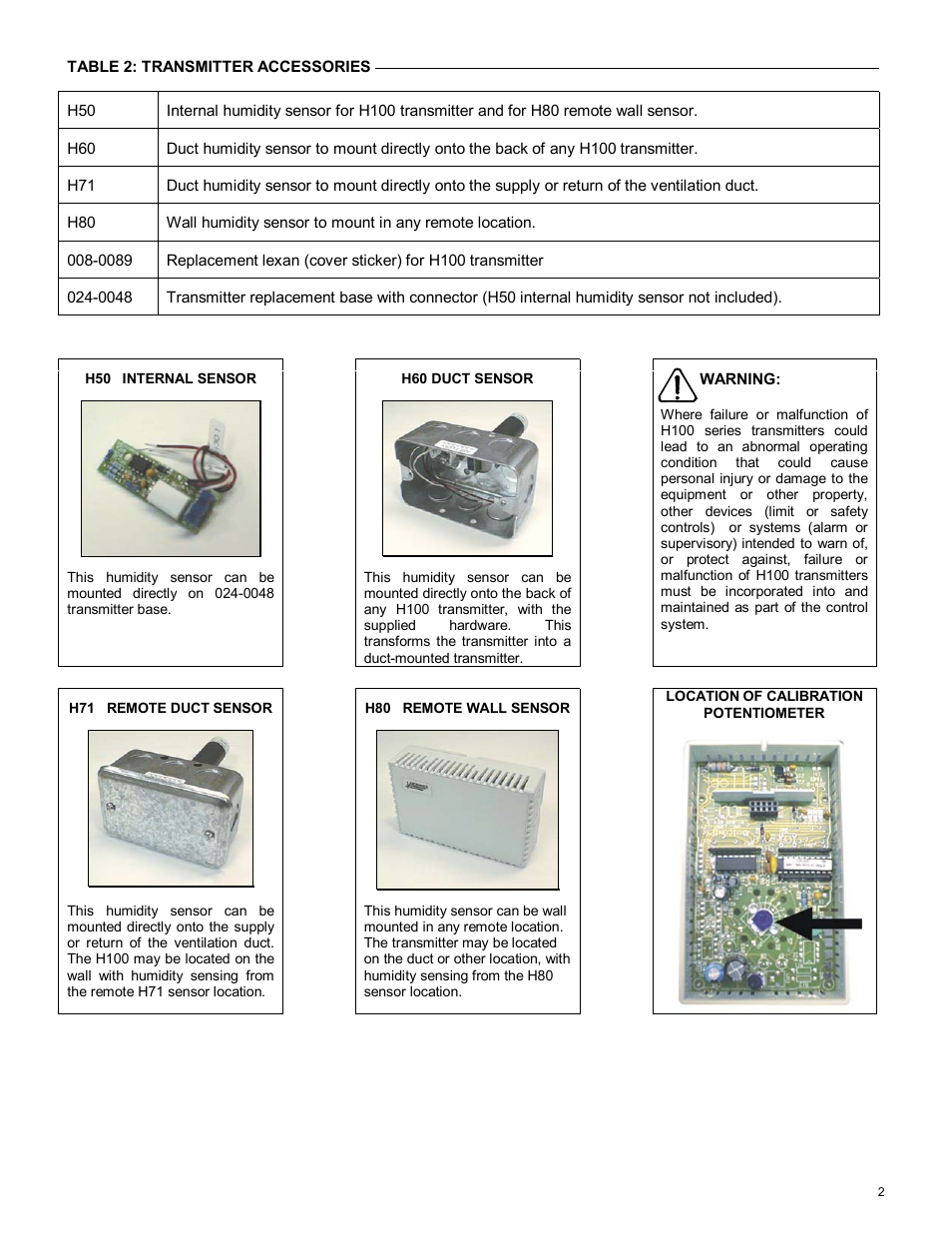 Viconics H100 User Manual | Page 2 / 3