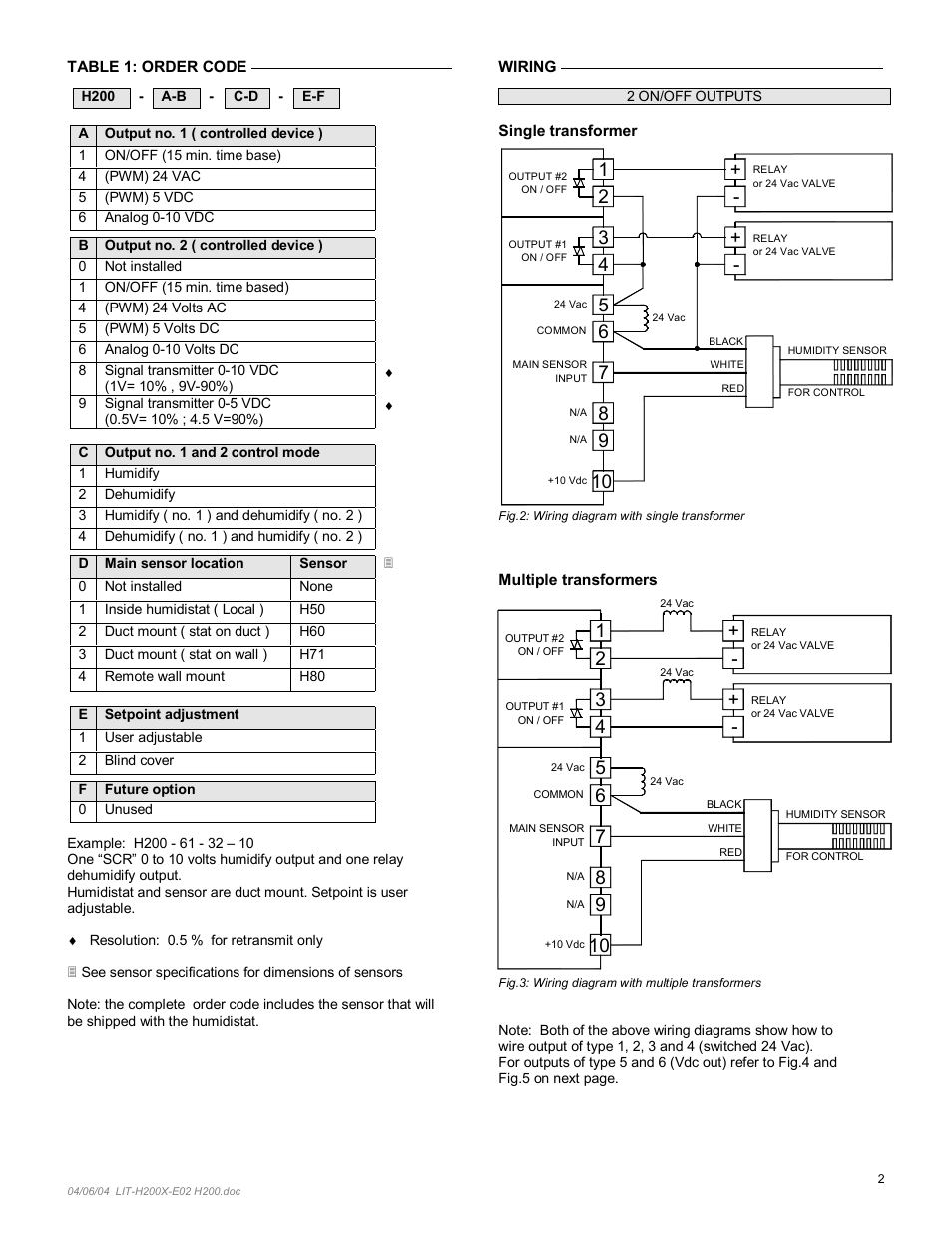 Viconics H200 User Manual | Page 2 / 6