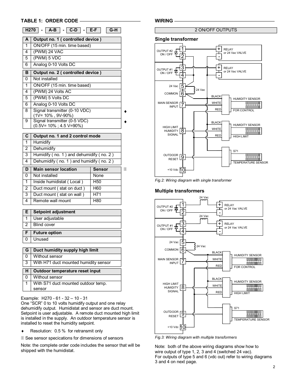 Viconics H270 User Manual | Page 2 / 7