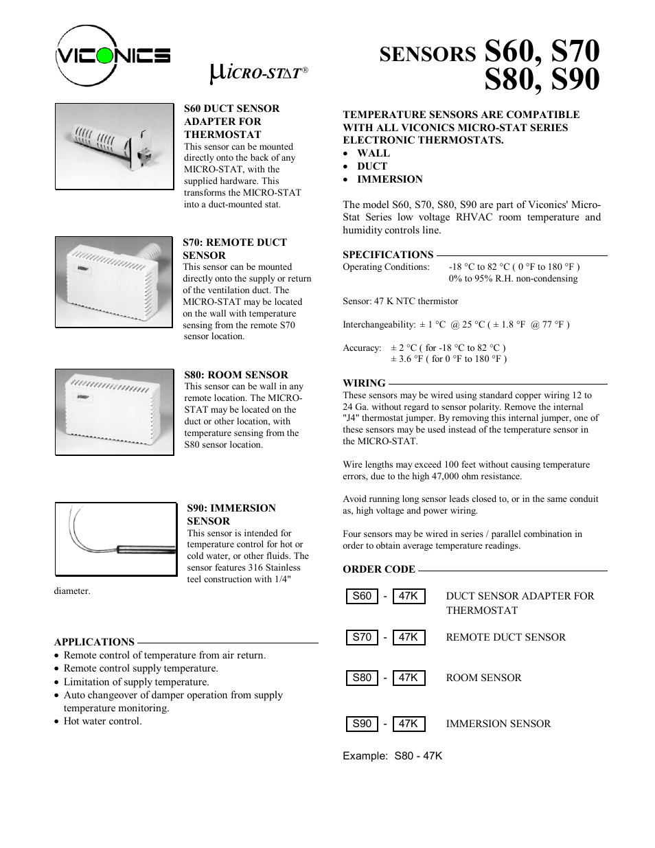 Viconics S80 User Manual | 2 pages
