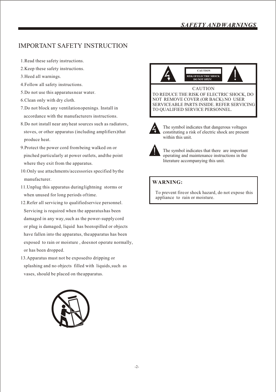Т³гж 3, Important safety instruction, Safety and warnings | VIORE LC24VXF60PB User Manual | Page 3 / 17