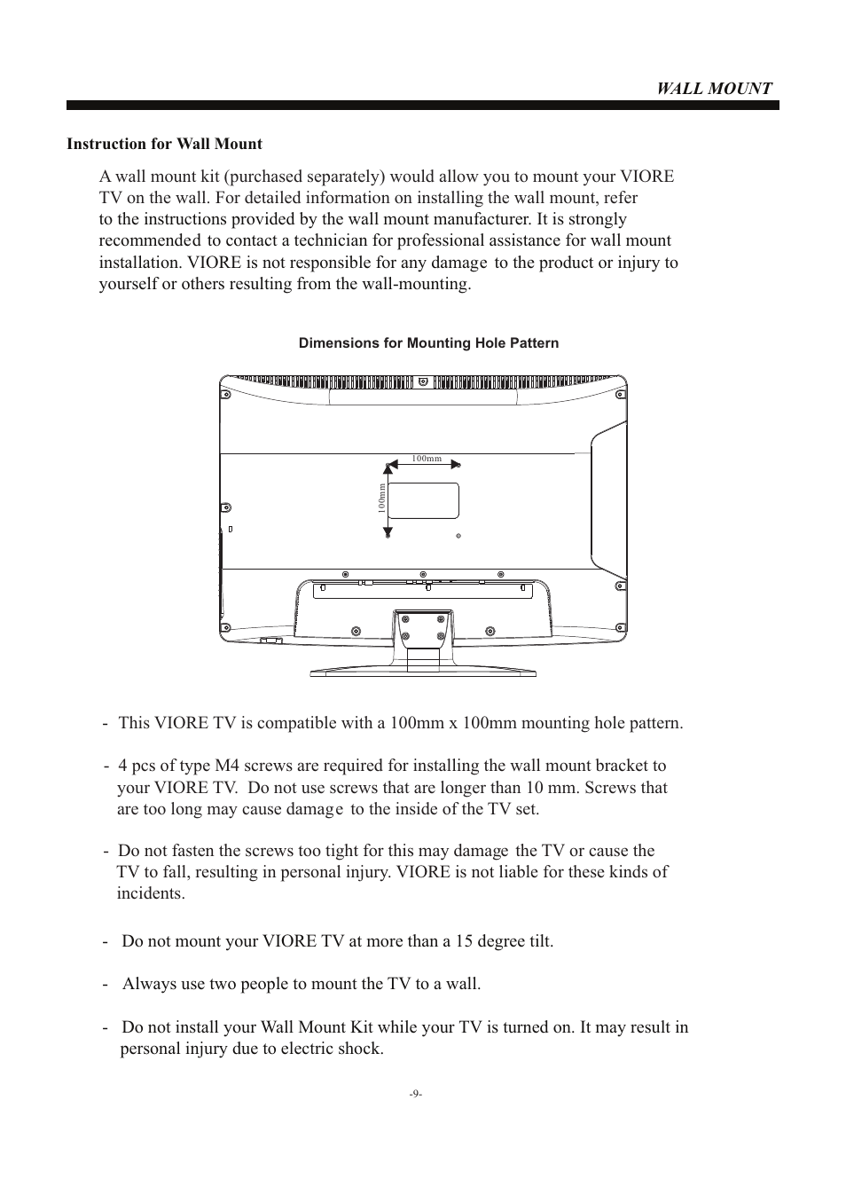 VIORE LC24VF56GM User Manual | Page 10 / 18